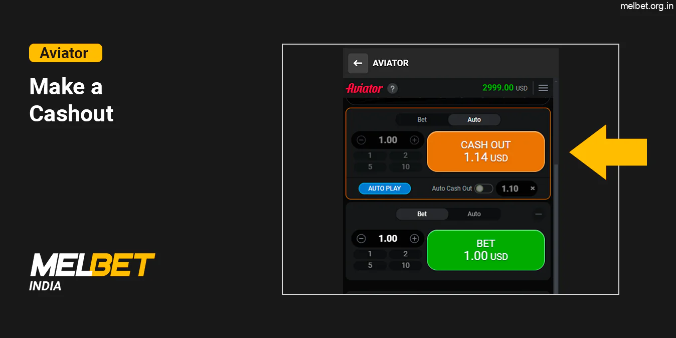 Make a Cash Out in a most suitable moment - Melbet