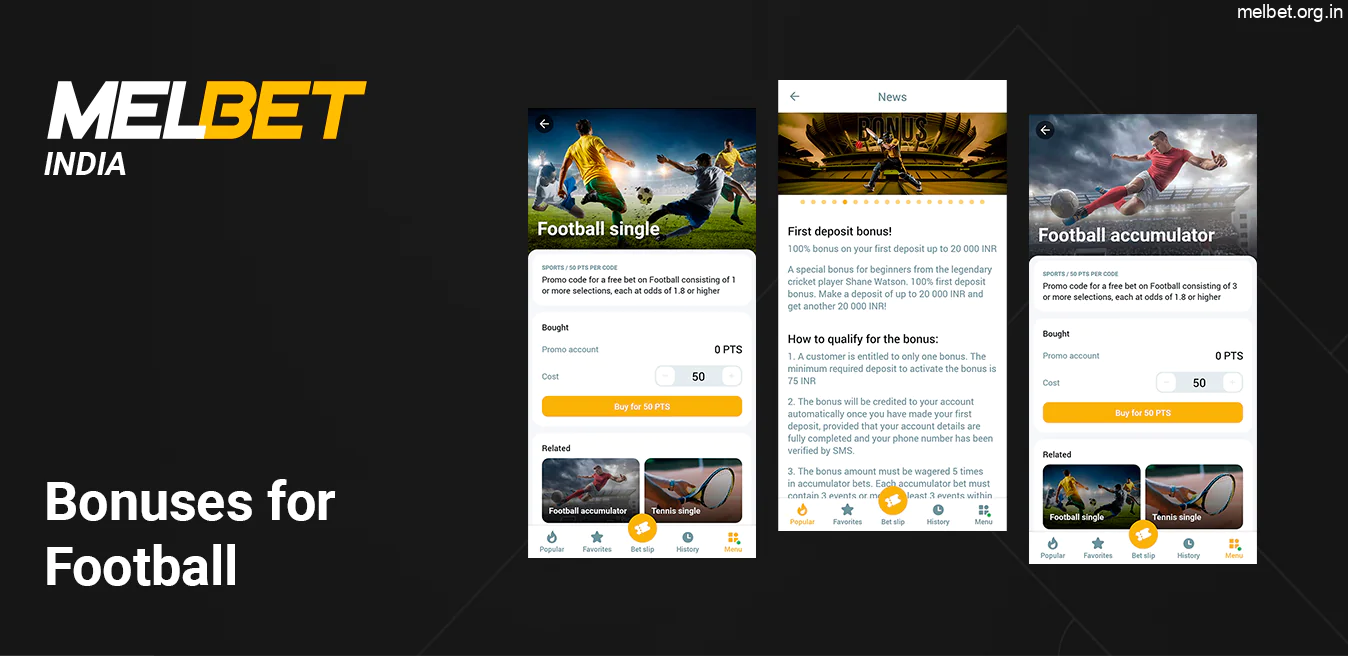 Melbet India Bonuses for Football