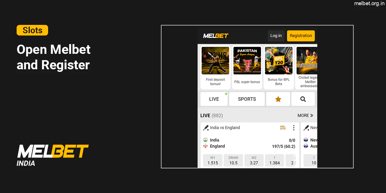 Open Melbet and Register to Play Slots