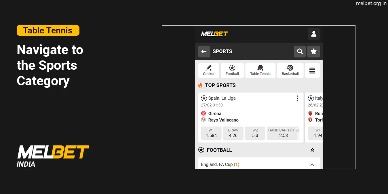 Navigate to the Sports Menu in the Upper Corner of the Website